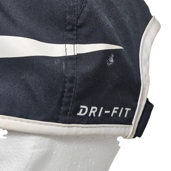 Nike Dri Fit Featherlight Hat Cap Big Logo Black White Breathable Soft Shell - Picture 12 of 15